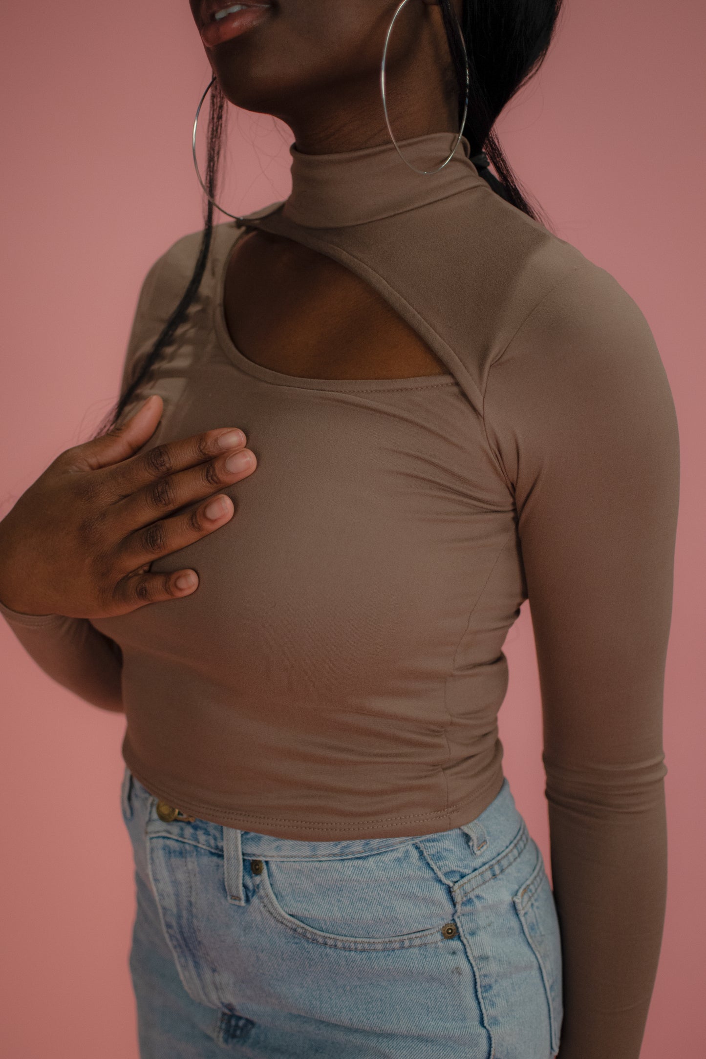 PEEK-A-BOO LONG SLEEVE CROP TOP