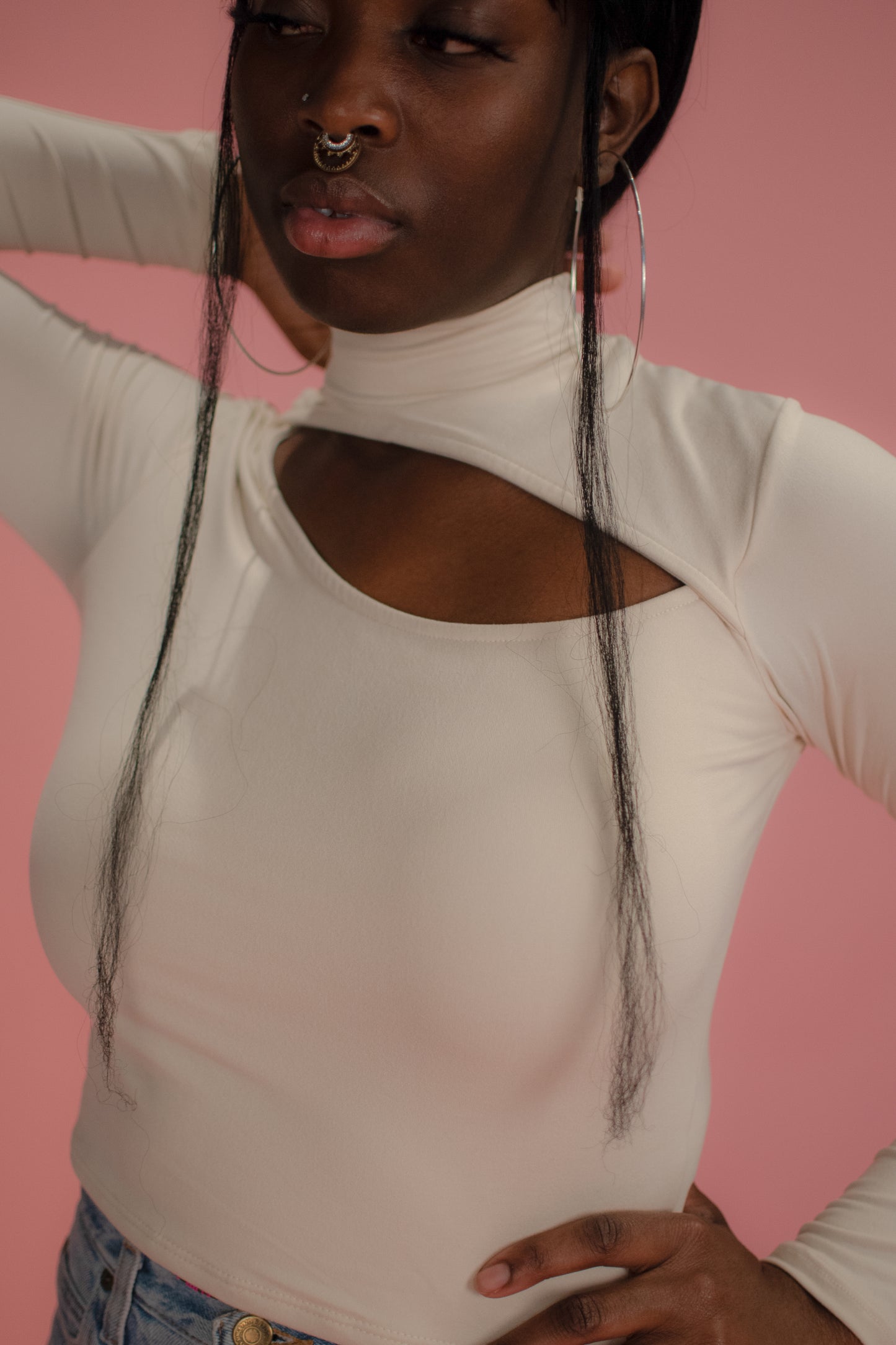 PEEK-A-BOO LONG SLEEVE CROP TOP