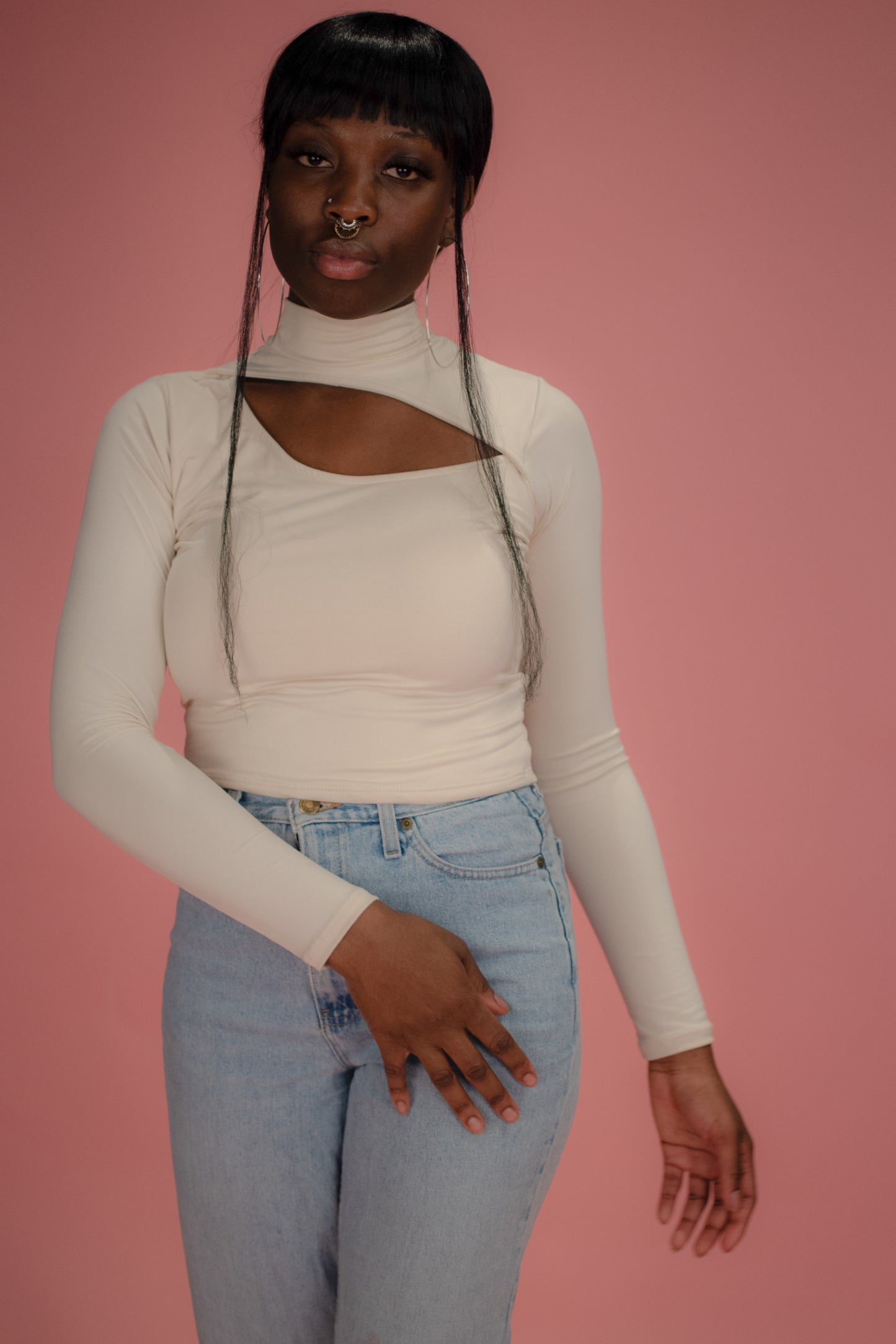 PEEK-A-BOO LONG SLEEVE CROP TOP