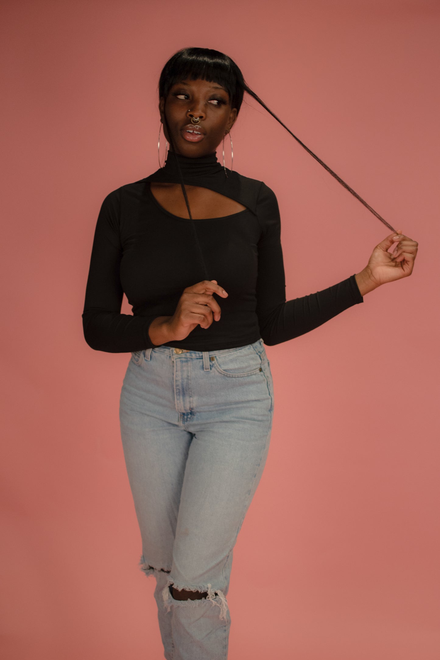 PEEK-A-BOO LONG SLEEVE CROP TOP