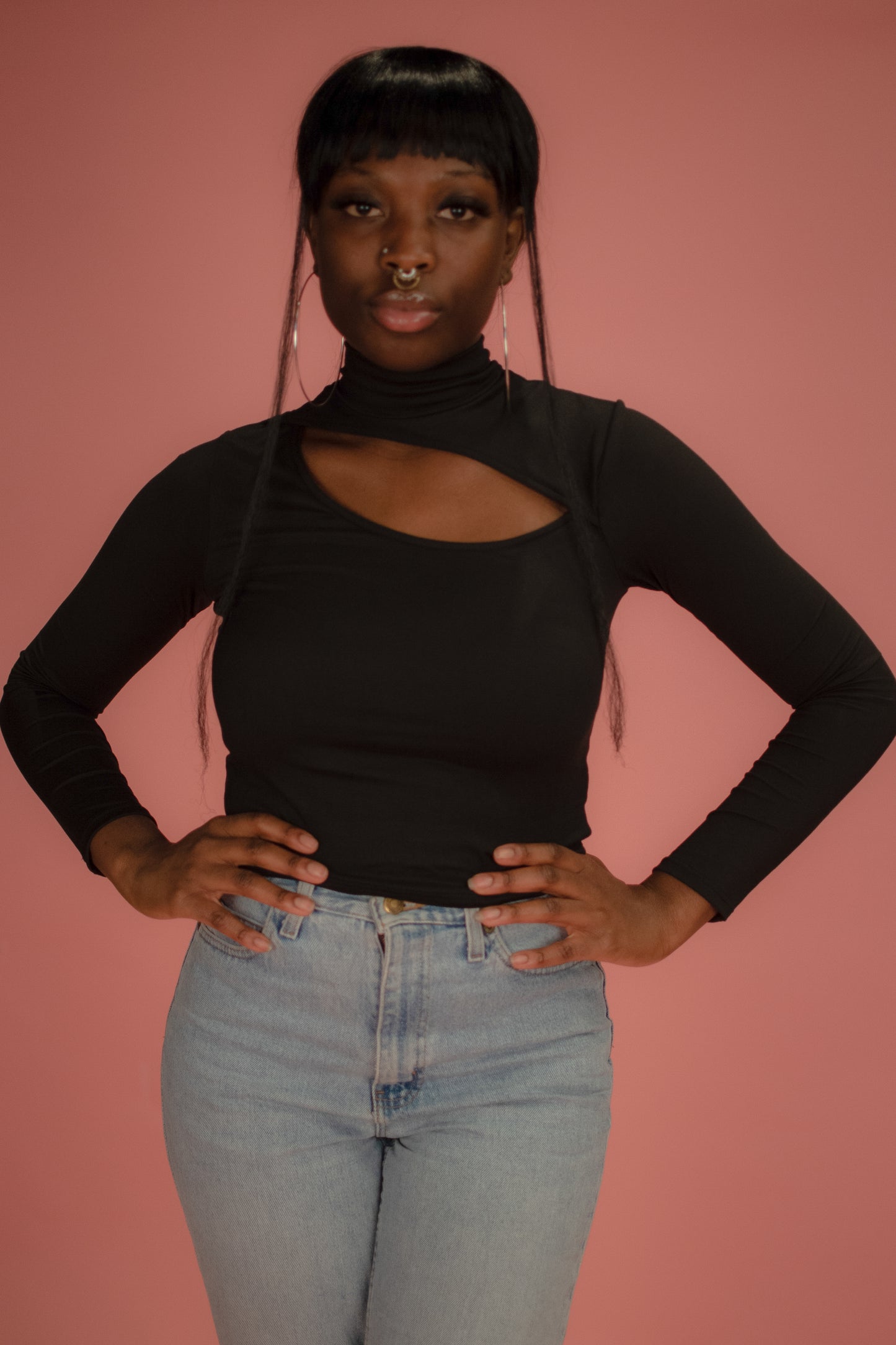 PEEK-A-BOO LONG SLEEVE CROP TOP