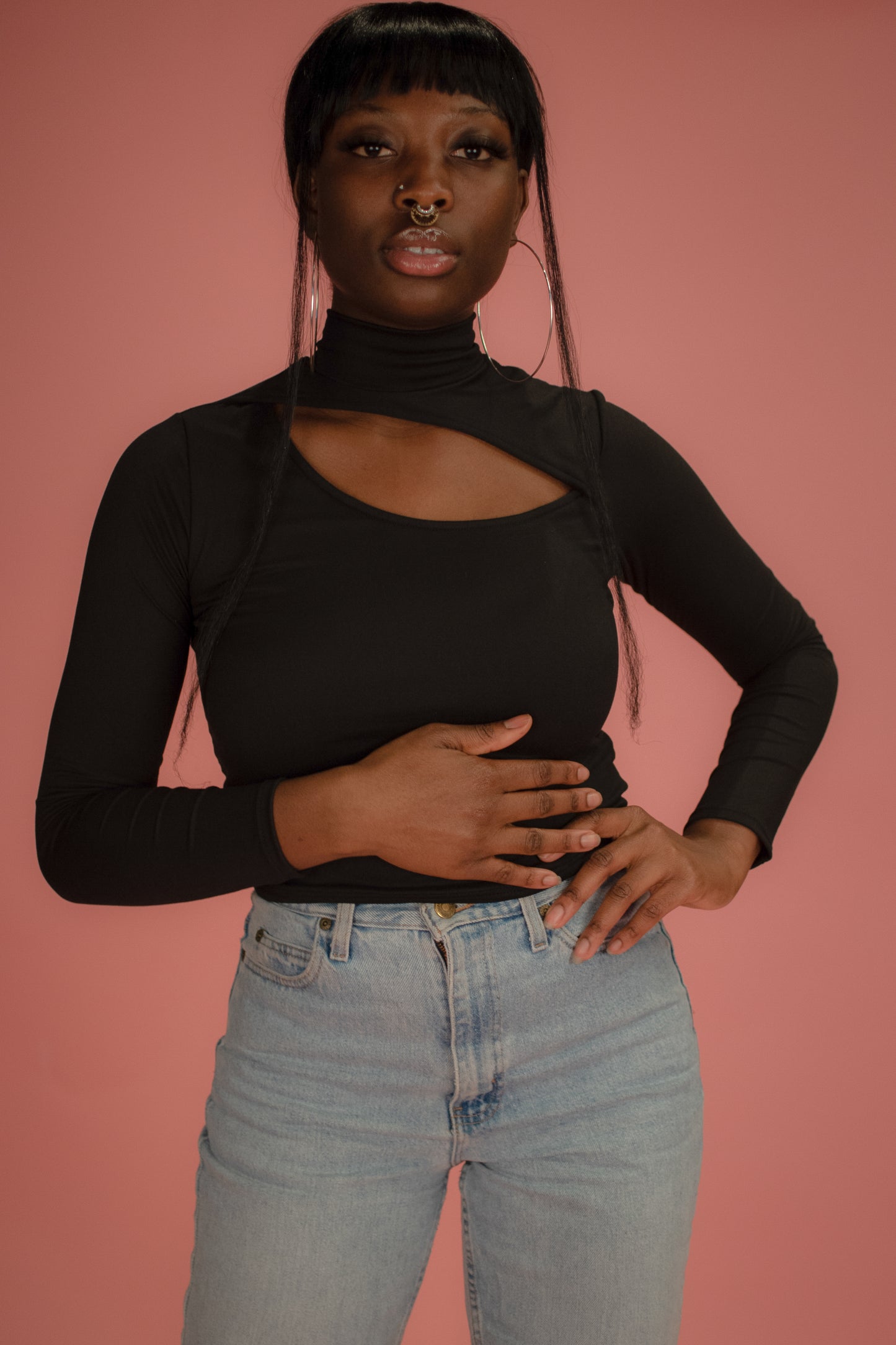 PEEK-A-BOO LONG SLEEVE CROP TOP