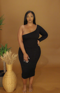 Aaliyah Midi One Sleeve Dress