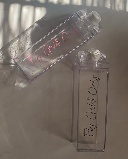 FLY GIRL$ ONLY MILK CARTON WATER BOTTLE